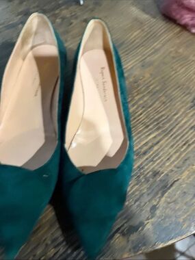 Rupert Sanderson Aga velvet flats Green sz40.5